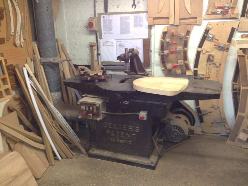 This machine from the 1930s, used for making chair seats, is one of a kind, yet it still works!
