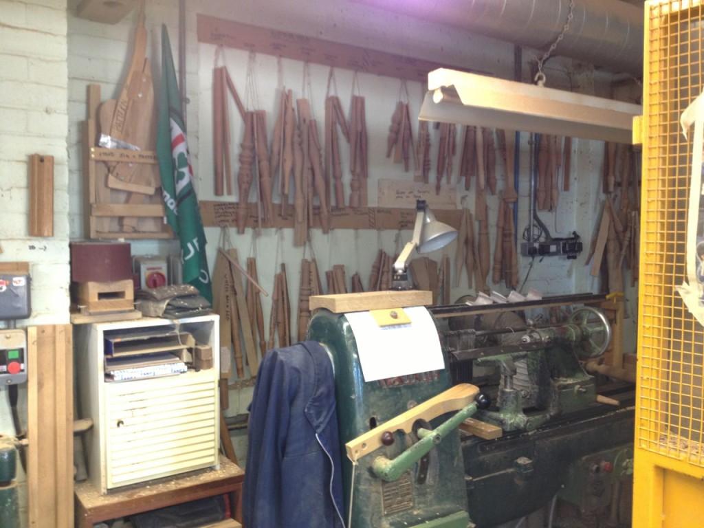 A machine used to carve spindles for chairs.